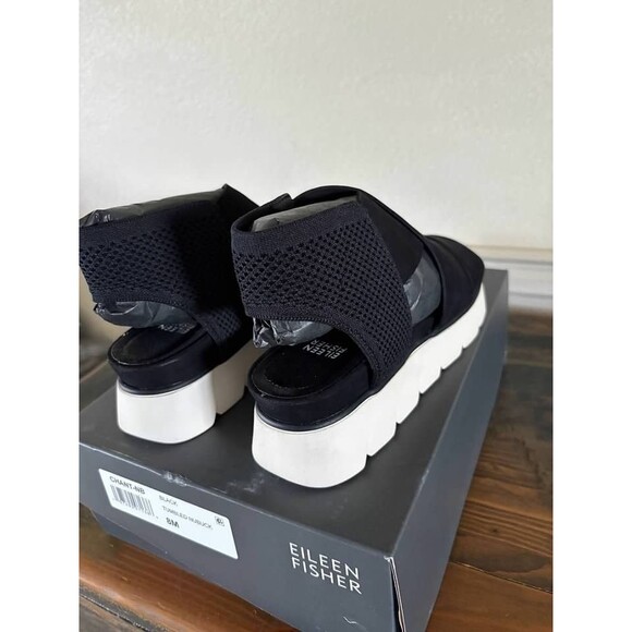 Eileen Fisher Chant  Leather Platform Wedge Sandal Women's Size-NIB-8, 8.5,10,11 - Picture 6 of 6